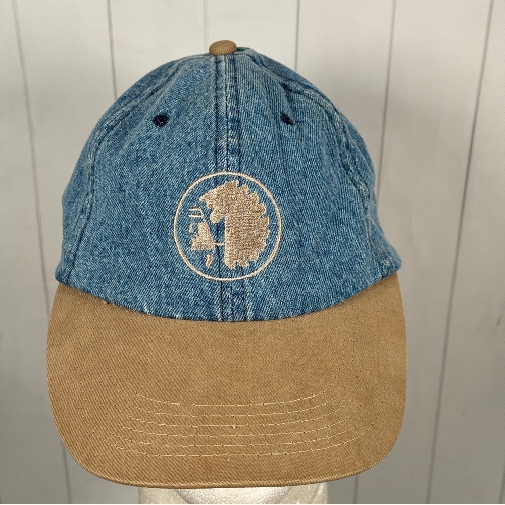 Indian Chief Embroidered Hat Blue‎ Denim Baseball Cap Hipster Streetwear Casual